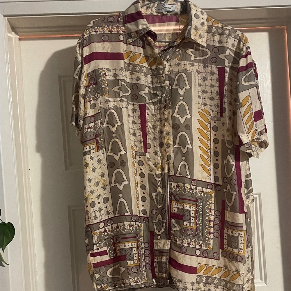SILK Stylish Geometric Patterned Shirt